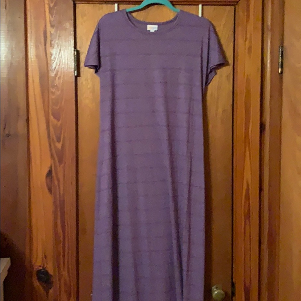 Purple striped Lularoe Maria maxi